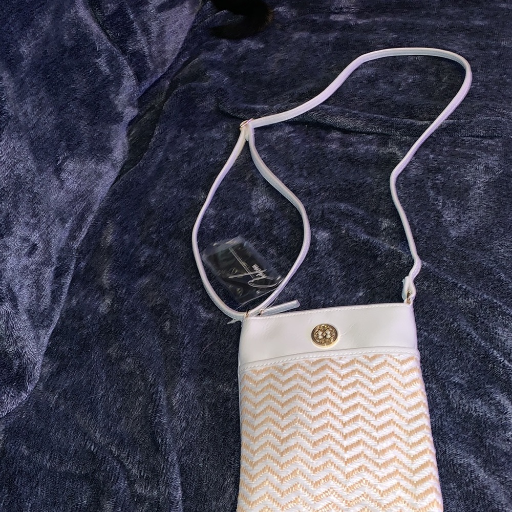 Chateau White and Gold Crossbody Bag
